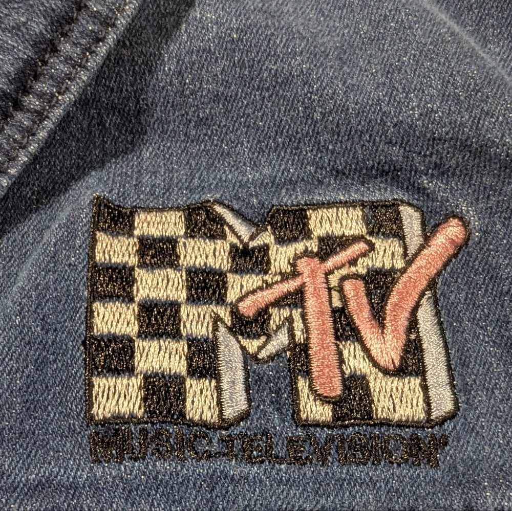 MTV Denim Jean Jacket with Logo Size Large 10-12 - Picture 5 of 6